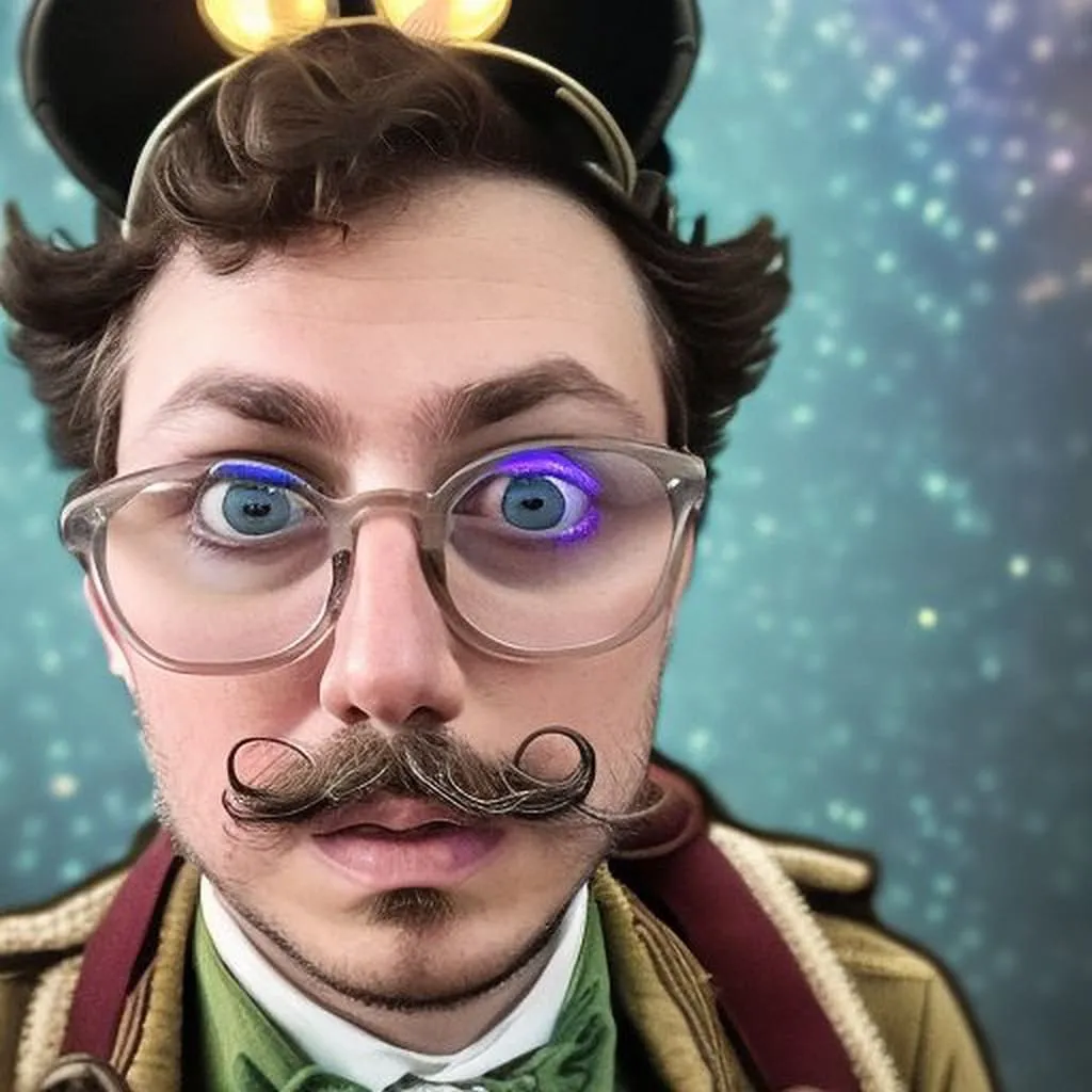 Fantasy Character Portrait AI photo booth fantasy portrait with Mickey ears and sparkle background
