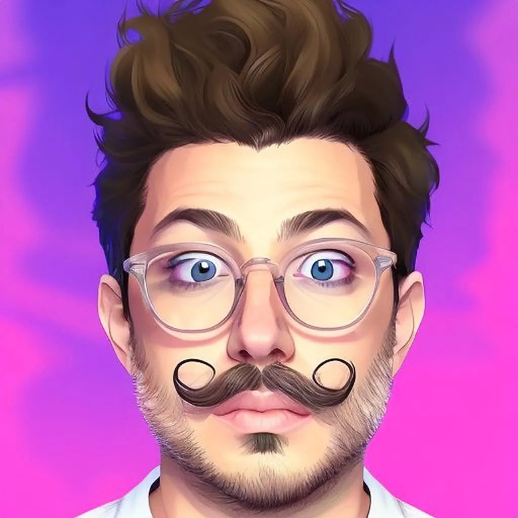 Purple Gradient Portrait AI photo booth portrait with smooth purple gradient and stylized beard