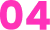 Video Booth Counter Display Large pink number 04 on white background