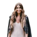 Ashley Carespodi - Customer Testimonial Headshot Ashley Carespodi, OutSnapped team member, wearing a black cardigan over a light pink top