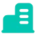 Enterprise and Location Icon Teal building icon with three horizontal window lines