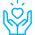 Hands with heart symbol representing care and compassionate service