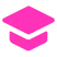 Graduation cap icon Pink graduation mortarboard cap icon on a white background