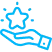 Blue hand holding star icon