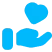 Care and Support Icon Hand holding a heart icon in bright blue