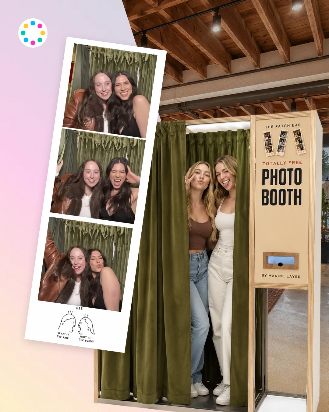 Marine Layer Retail Photo Booth Activation | OutSnapped Customers using a branded Marine Layer retail photo booth with a custom printed photostrip