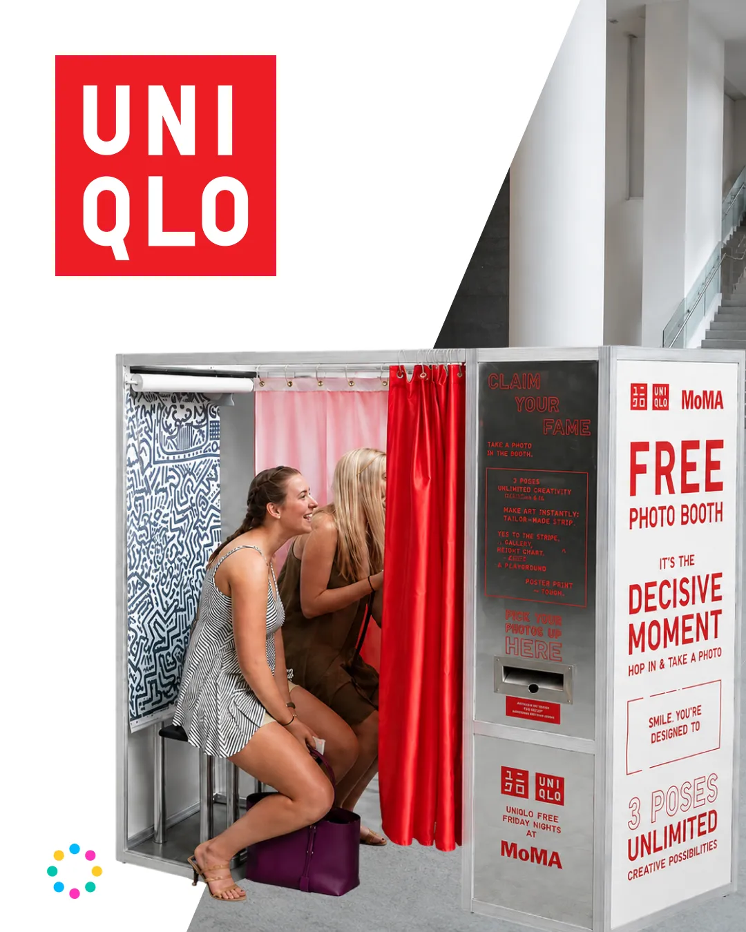 MoMA × UNIQLO Museum Photo Booth Activation UNIQLO branded photo booth activation for visitors at The Museum of Modern Art in New York