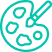 Teal painter's palette with brush icon