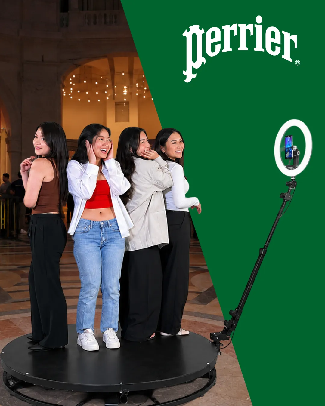 Perrier × Brooklyn Museum Brand Sponsorship Activation Perrier branded photo booth experience for guests at Brooklyn Museum