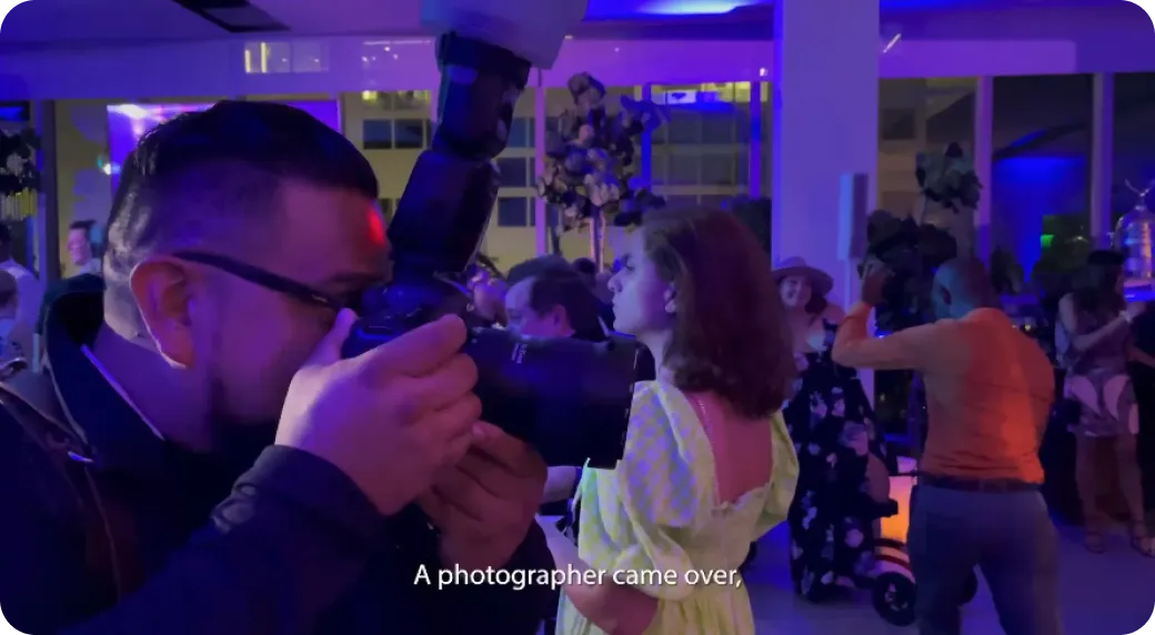 FotoRover Roaming Photographer at Event Roaming photographer capturing guests at event party