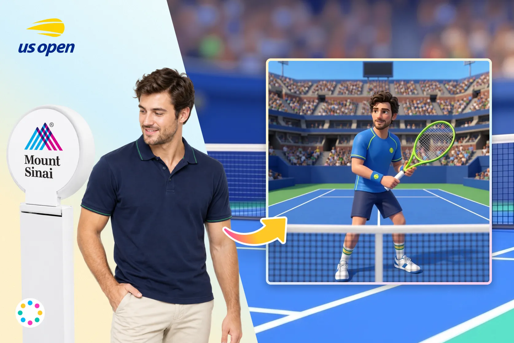 US Open × Mount Sinai Fan Engagement Case Study US Open and Mount Sinai AI avatar fan engagement activation case study by OutSnapped
