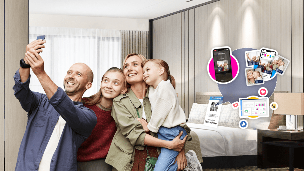 Family on Vacation uses QR Code Activated Hotel Photo Booth by OutSnapped