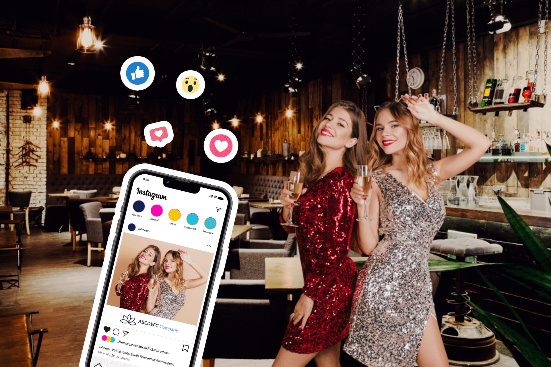 OutSnapped's proprietary AI-powered Event Photography cloud platform, guests instantly receive, enjoy & share photos from your events!