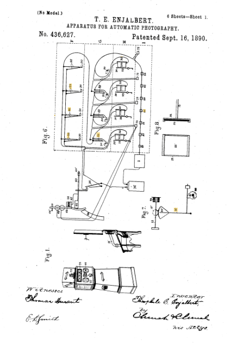 T. E. Enjalbert. Apparatus for automatic photography. Patented sept. 16, 1890.