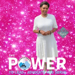 Woman in Pink heart background