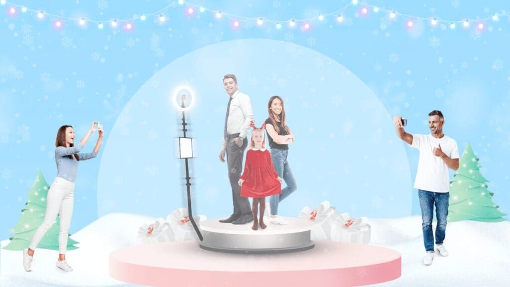 This holiday create a 360 video booth inside of a let it snow globe